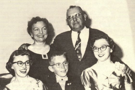 The Leonard Eriksen Family. Back Row L-R: Virginia and Leonard. Front Row: Nancy, John, Sonja.