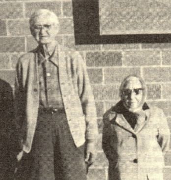 Roby Boyer and double cousin, Cora Boyer at Nursing home, 1975.