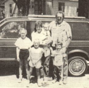 The Doug Cotant Family. July 4, 1987. L-R Teresa 9, Mary, Christina 2, Doug, Stephanie 6 aned Denise 4. Not pictured - Patrick